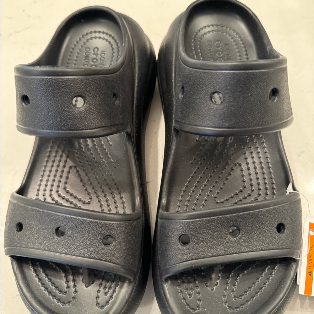 Black Platform Croc Sandals - Women’s Size 8 - Brand New with tags